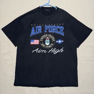 United States Air Force USAF "Aim High" Mens XLBlack Short Sleeve Gildan T-Shirt